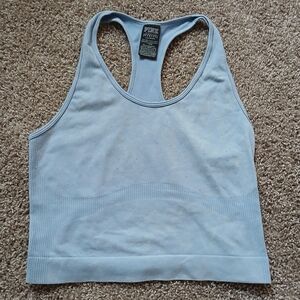 🧚‍♀️VS PINK Light Blue Seamless Racerback Crop Top Large